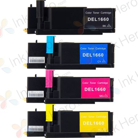 4 stück Dell C1660W toner (Ink Hero)