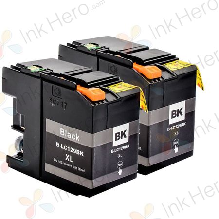 2 stück Brother LC129BK schwarz XXL tintenpatronen (Ink Hero)