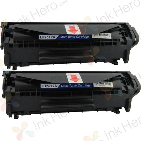 2 stück HP 12A (Q2612A) schwarz toner (Ink Hero)