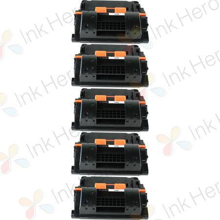 5 stück HP 90X (CE390X) schwarz XL toner (Ink Hero)