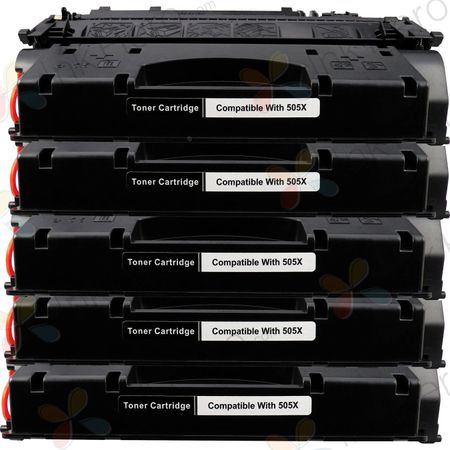 5 stück HP 05X (CE505X) schwarz XL toner (Ink Hero)