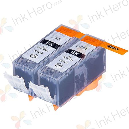 2 stück Canon PGI-520BK schwarz pigment tintenpatronen (Ink Hero)