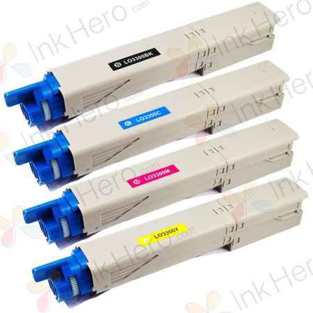 4 stück Oki C3300, C3400, C3600 toner (Ink Hero)