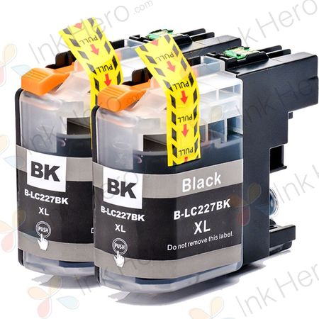 2 stück Brother LC227BK schwarz XXL tintenpatronen (Ink Hero)